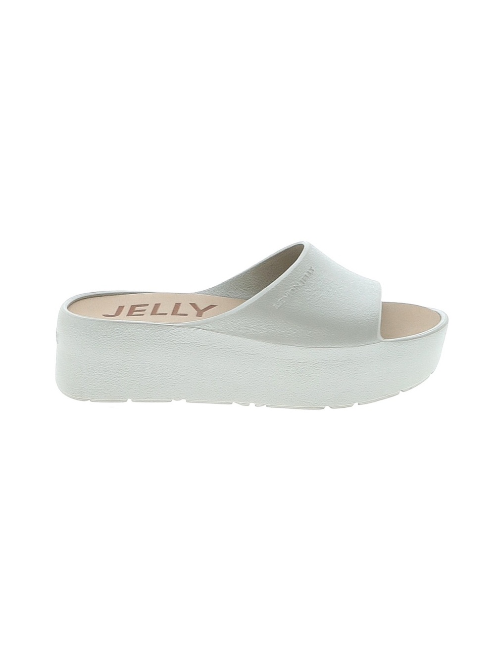 Lemon Jelly Platform Light Silver Slide Sandals